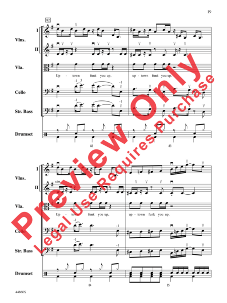 Uptown Funk String Orchestra scores gallery preview page 20
