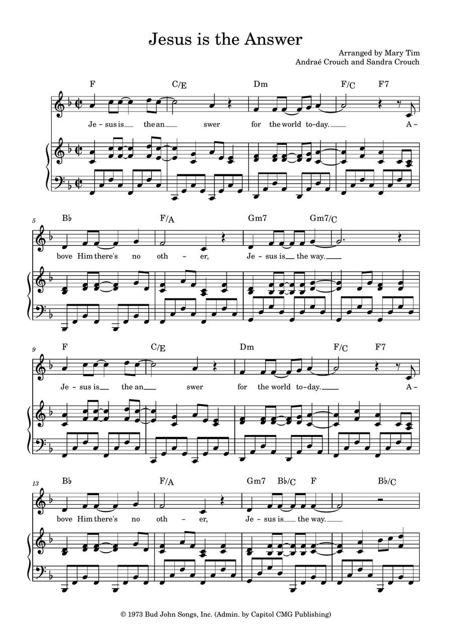 Jesus Is The Answer Jesus Is The Answer A Cappella scores gallery preview page 1
