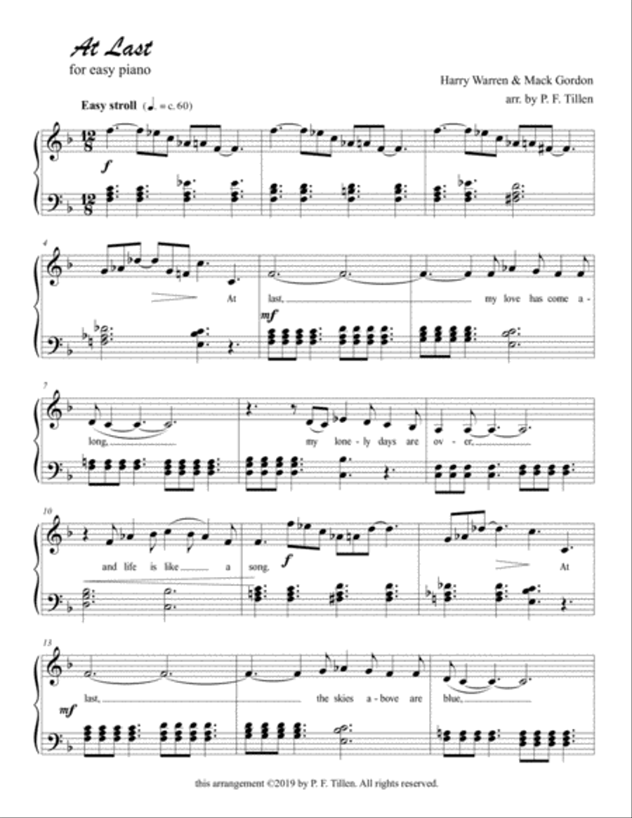 At Last Piano Solo scores gallery preview page 1