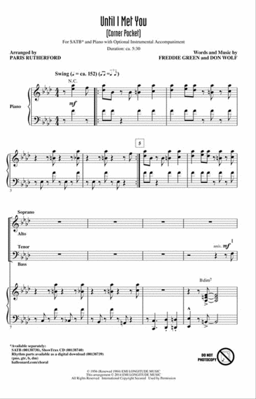 Until I Met You (Corner Pocket) 4-Part scores gallery preview page 2