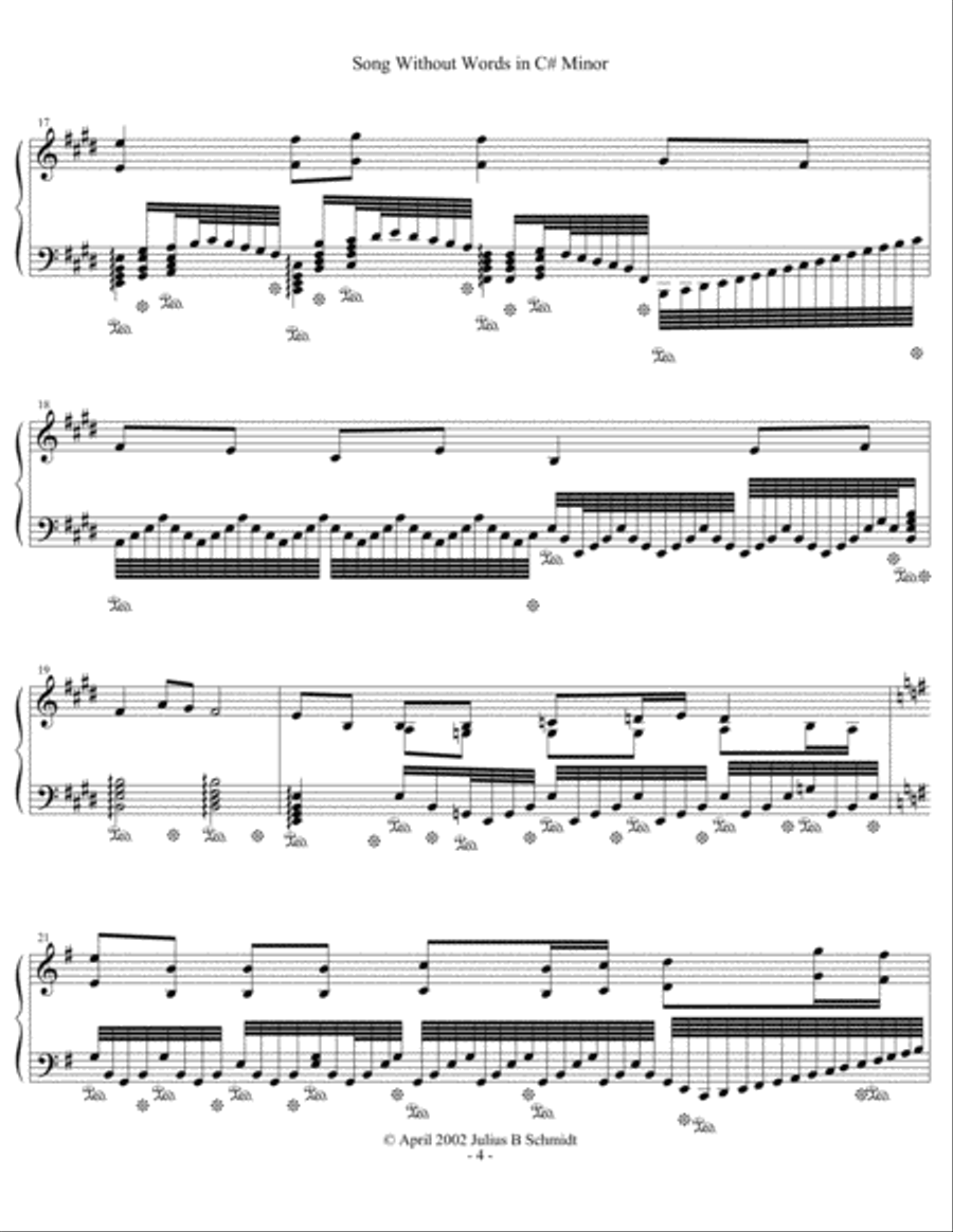 Song Without Words Set 2, No. 5 in C-Sharp minor Piano Solo scores gallery preview page 5