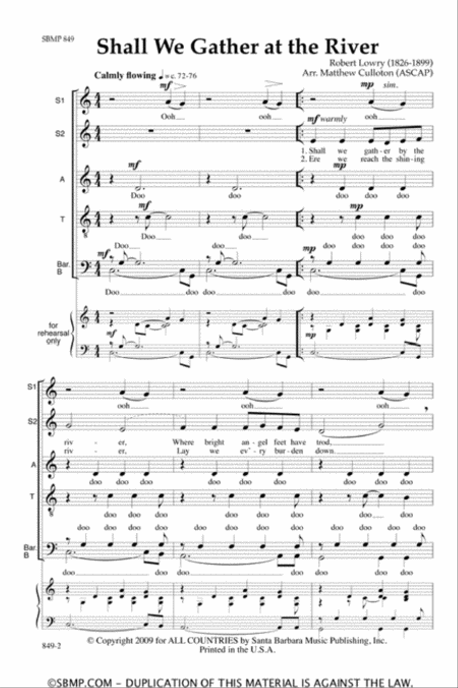 Shall We Gather at the River - SSATBB Octavo A Cappella scores gallery preview page 2