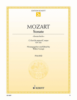 Book cover for Sonata C major, K. 545