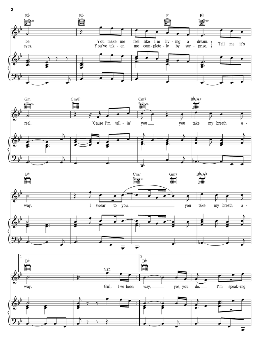 Take My Breath Away Take My Breath Away Piano, Vocal, Guitar scores gallery preview page 2
