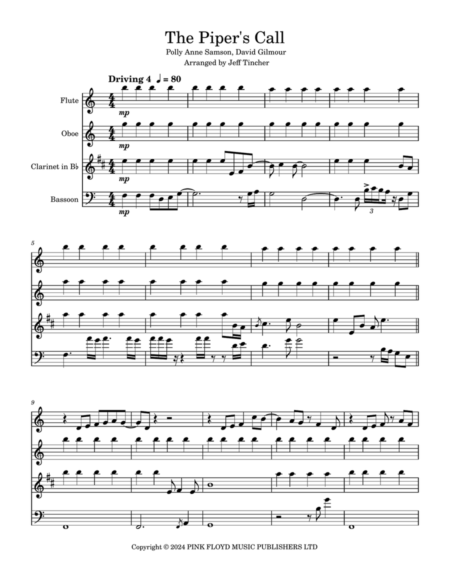 The Piper's Call Woodwind Quartet scores gallery preview page 2
