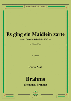 Book cover for Brahms-Es ging ein Maidlein zarte,WoO 33 No.21,in g minor,for Voice&Piano