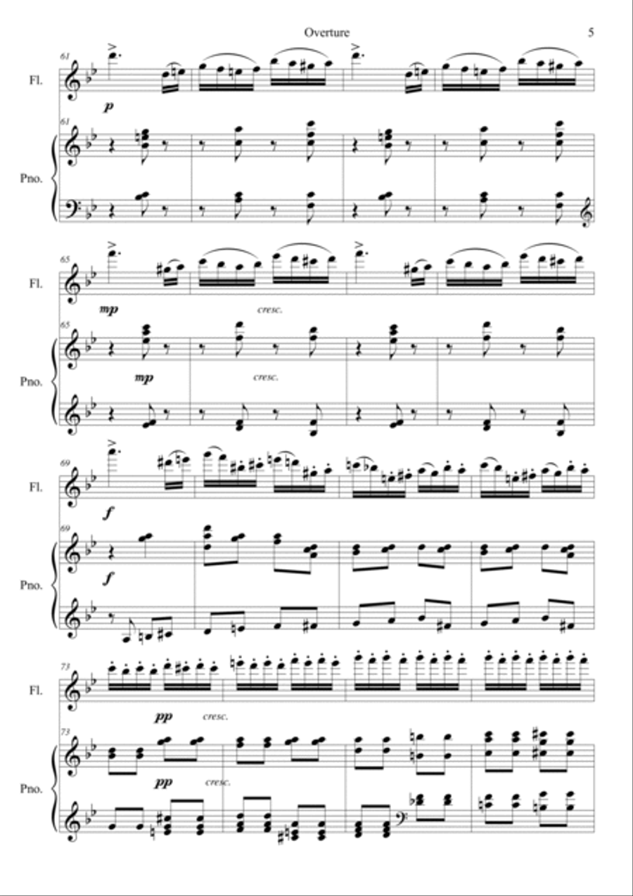 Nutcracker Op.71a Overture Flute Solo scores gallery preview page 5