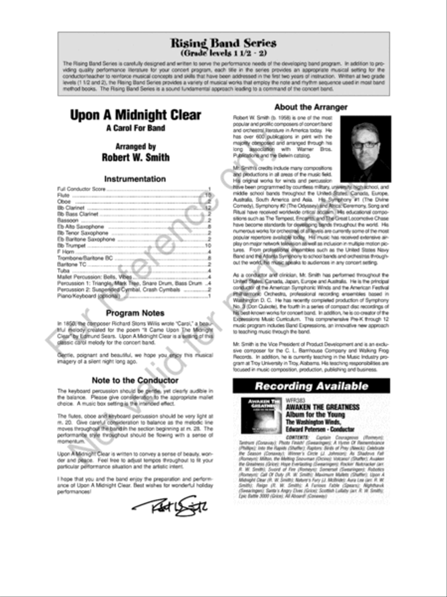 Upon A Midnight Clear Upon A Midnight Clear Concert Band scores gallery preview page 3