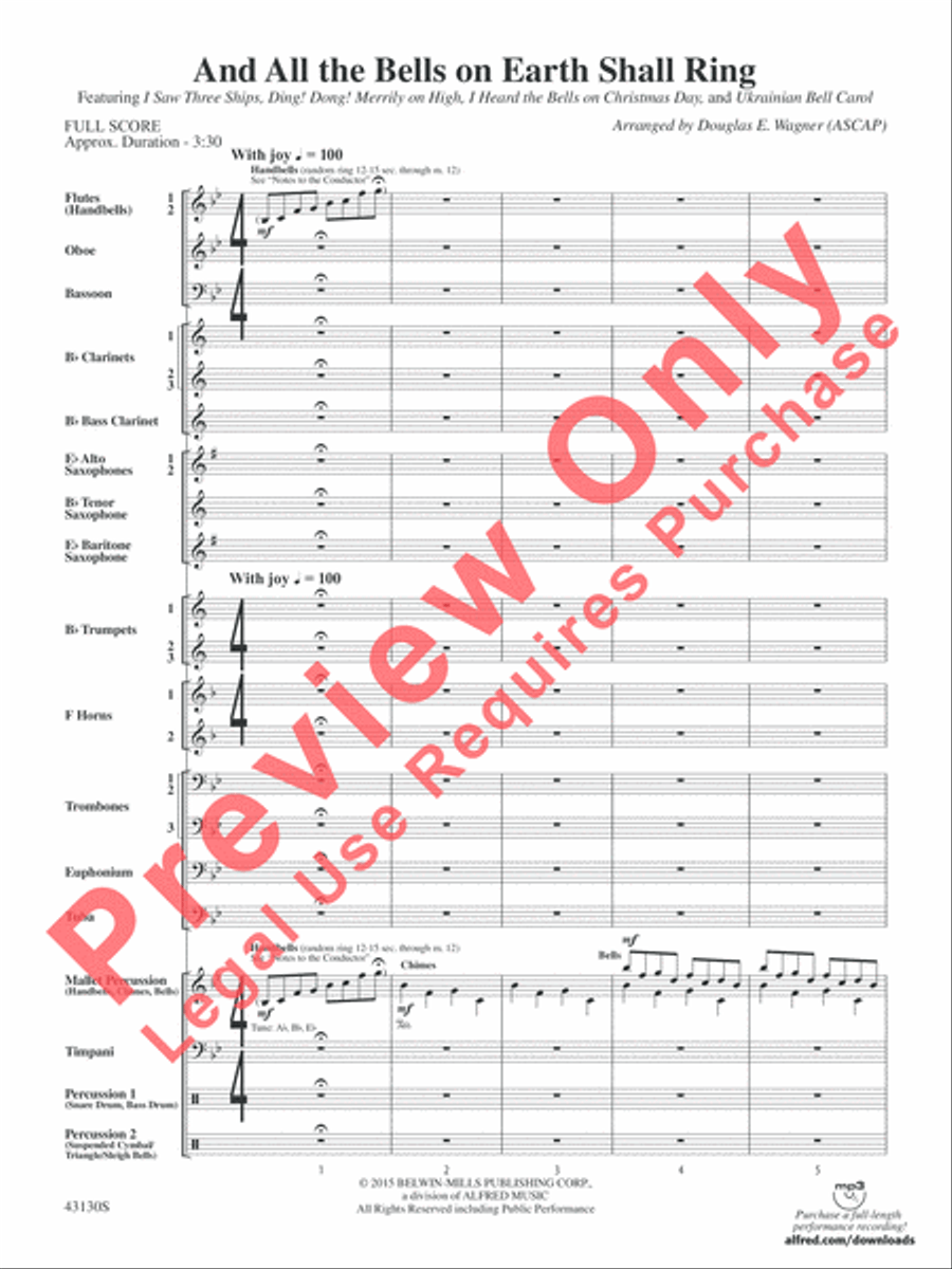 And All the Bells on Earth Shall Ring Concert Band scores gallery preview page 4