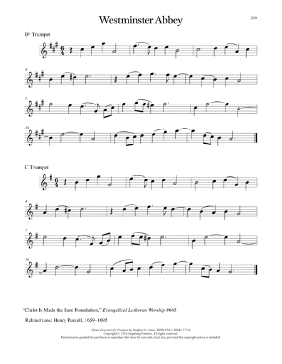 Hymn Descants for Trumpet C Trumpet scores gallery preview page 270