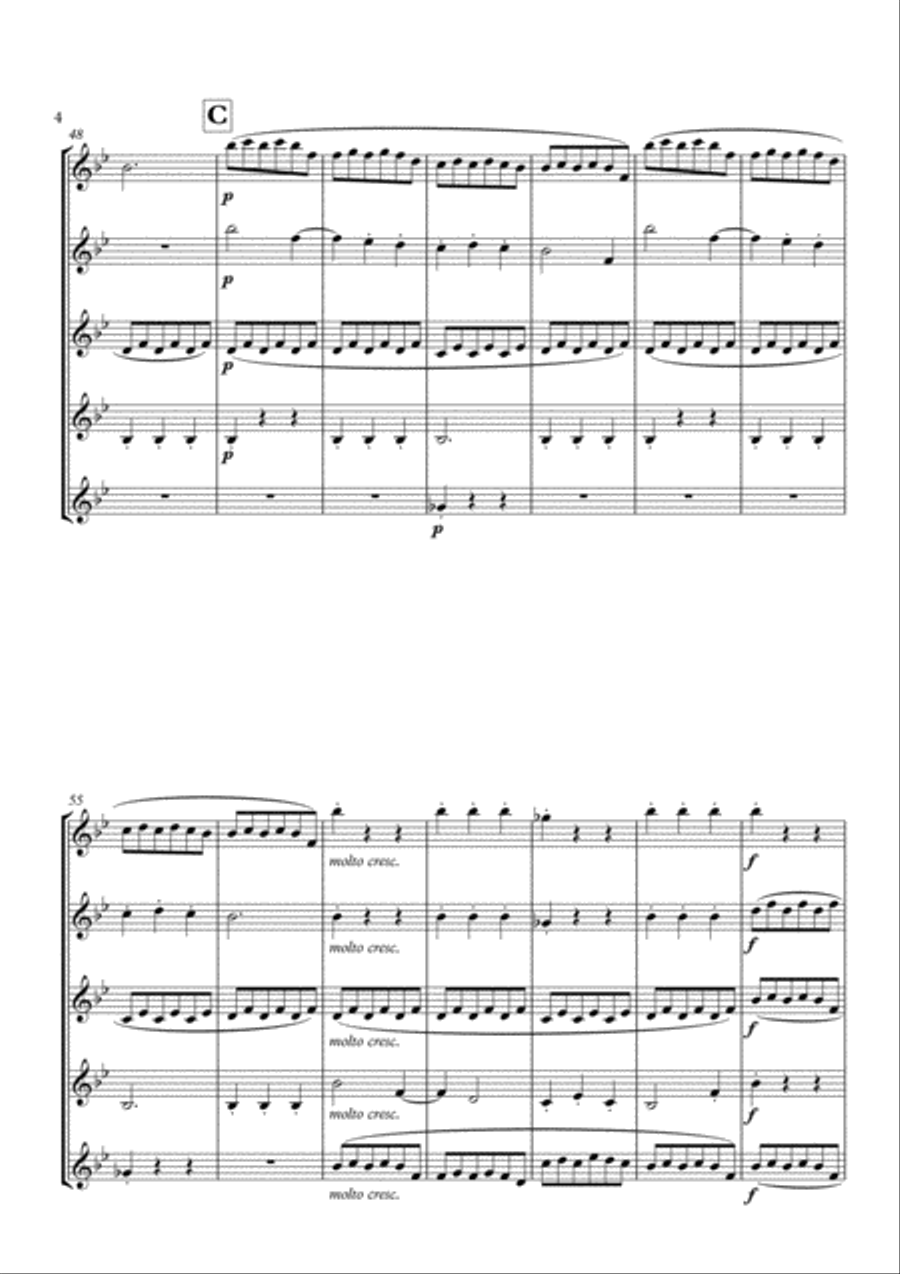 Slavonic Dance No. 8 in G Minor arranged for Flute Quintet Woodwind Quintet scores gallery preview page 6