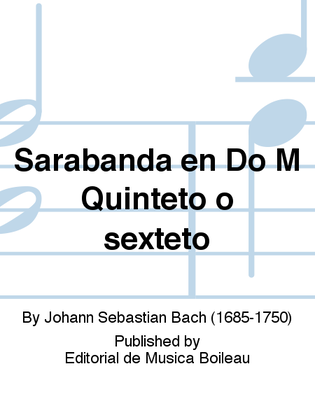 Book cover for Sarabanda en Do M Quinteto o sexteto