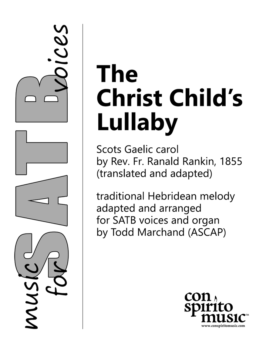 The Christ Child's Lullaby — SATB voices and organ 4-Part scores gallery preview page 1