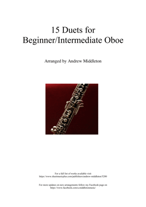 15 Beginner/Intermediate Duets for Oboe