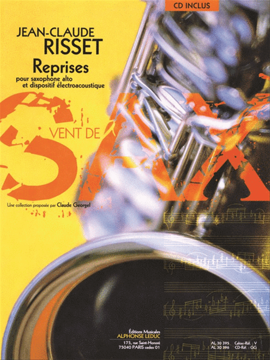 Reprises For Alto Saxophone And Electroacoustic Device Al30398 Alto Saxophone scores gallery preview page 1
