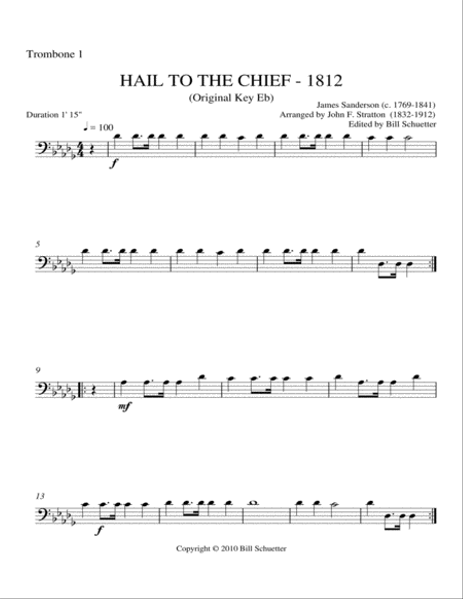 Hail To the Chief Trombone scores gallery preview page 6