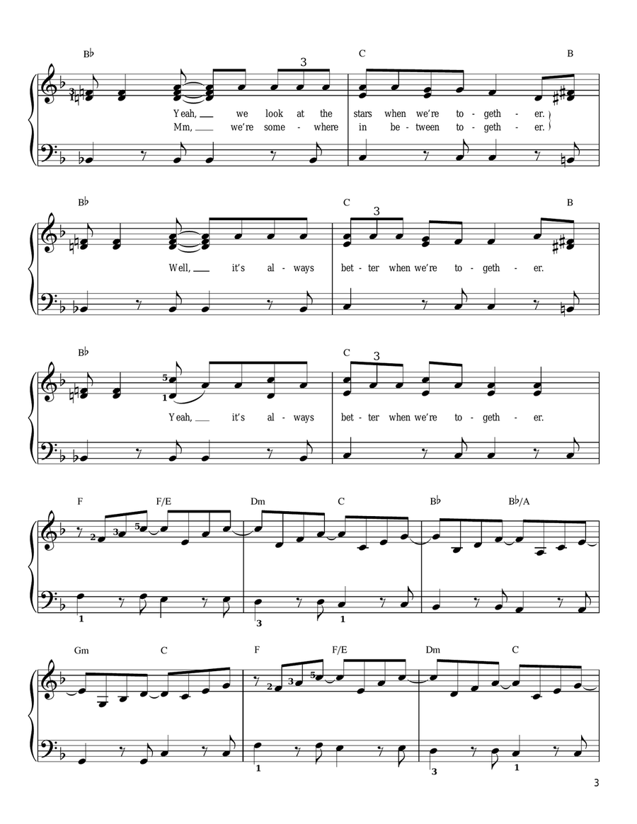 Better Together Easy Piano scores gallery preview page 3