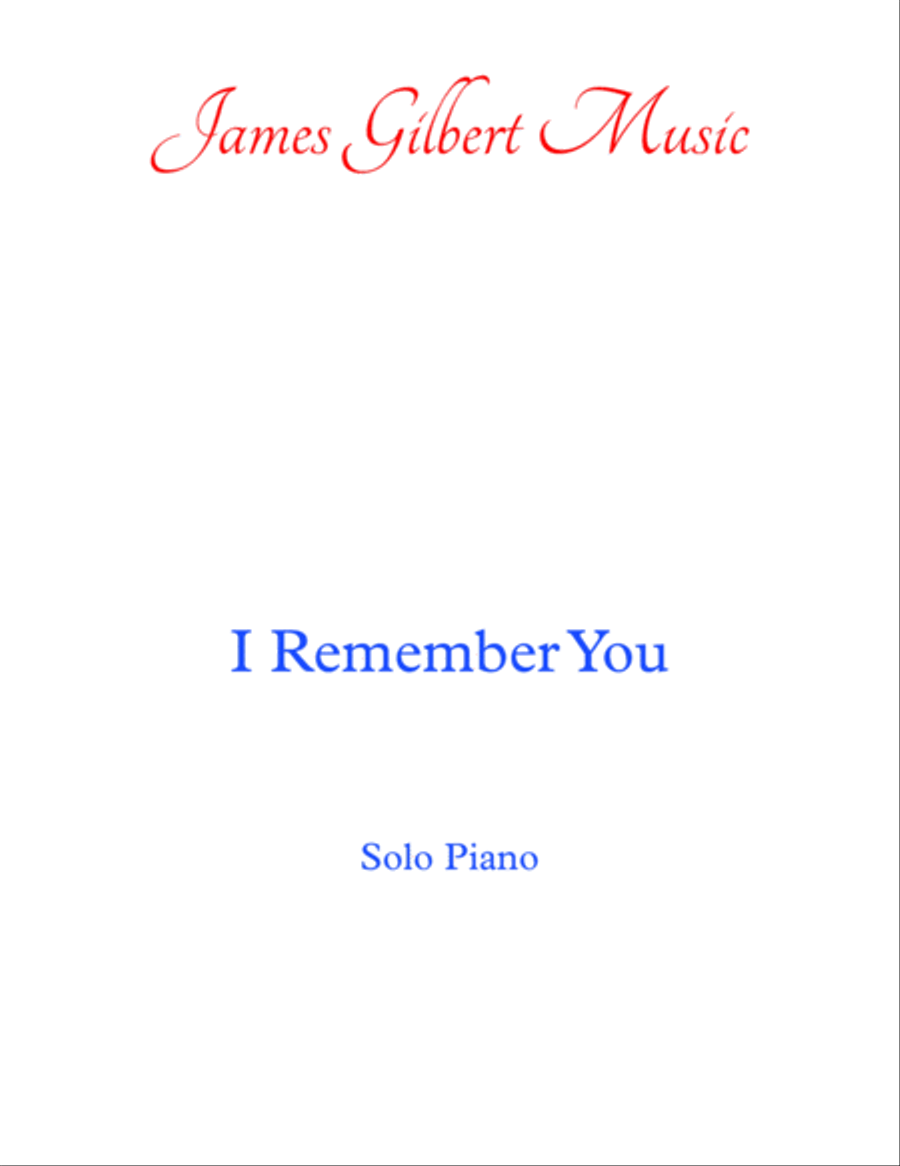 I Remember You Piano Solo scores gallery preview page 1