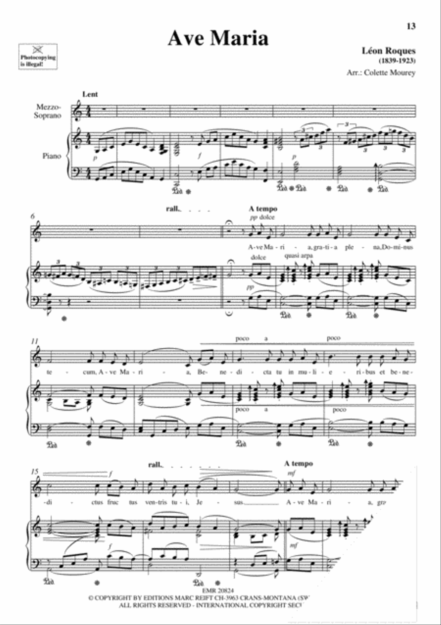 100 Ave Maria Volume 9 Mezzo-Soprano Voice scores gallery preview page 7