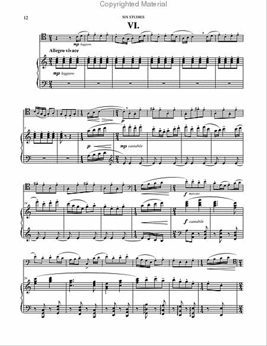 Six Studies in English Folksong for Trombone and Piano Piano Accompaniment scores gallery preview page 8