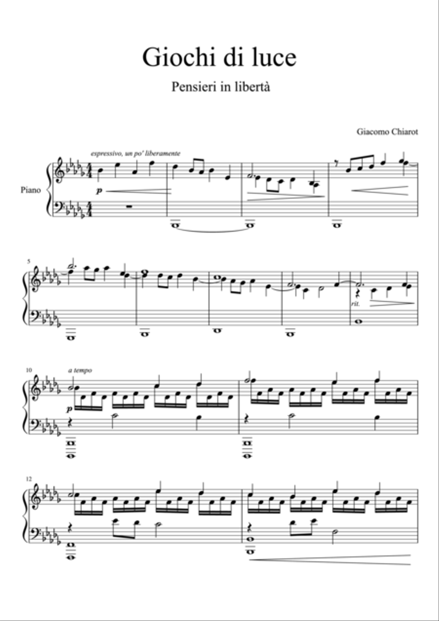 Giochi di luce Piano Solo scores gallery preview page 1