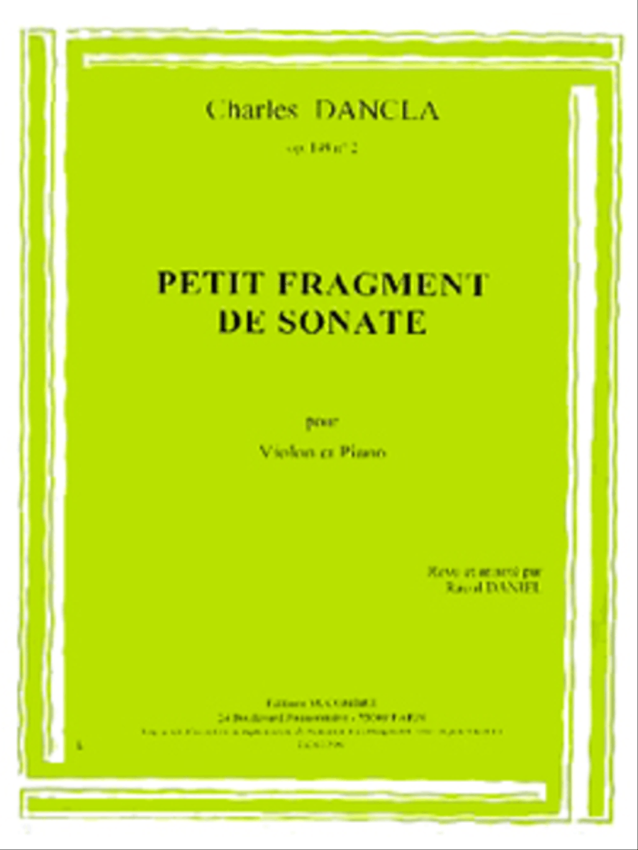 Petites pieces mignonnes (8) Op. 149 No. 2 Petit fragment de sonate Violin Solo scores gallery preview page 1