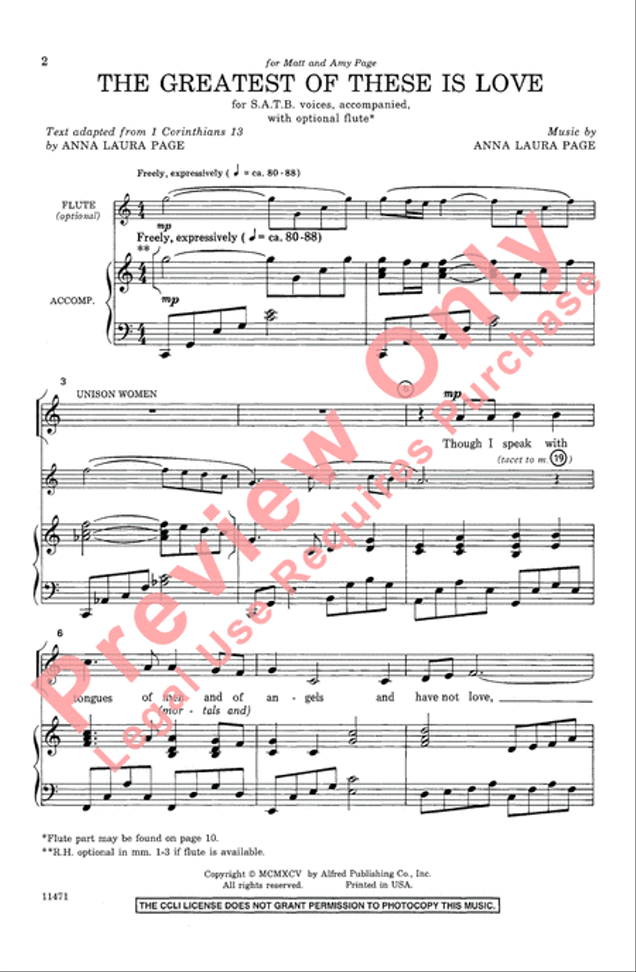 The Greatest of These Is Love 4-Part scores gallery preview page 3