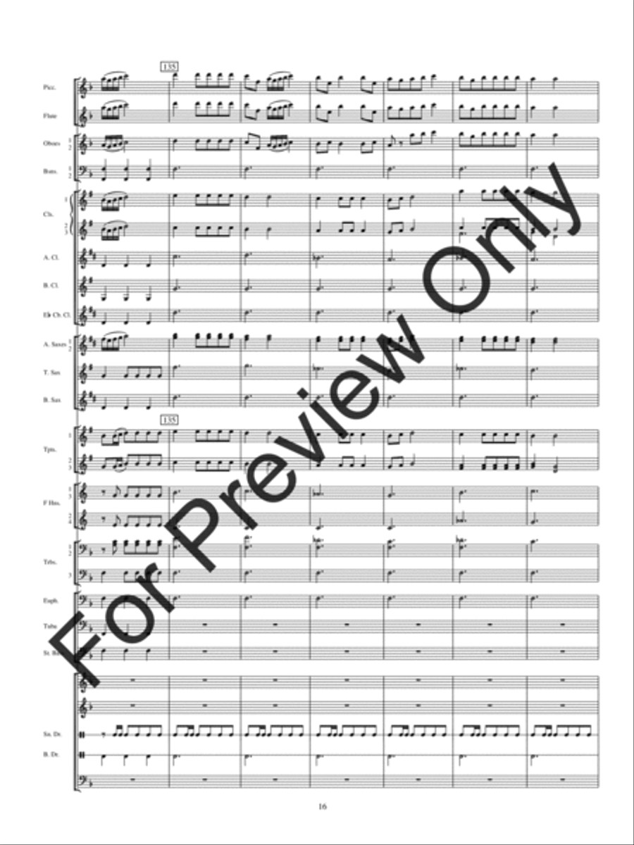 Rhapsody On Spanish Carols Concert Band scores gallery preview page 19