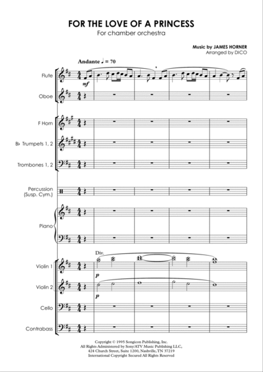 For The Love Of A Princess Chamber Orchestra scores gallery preview page 2