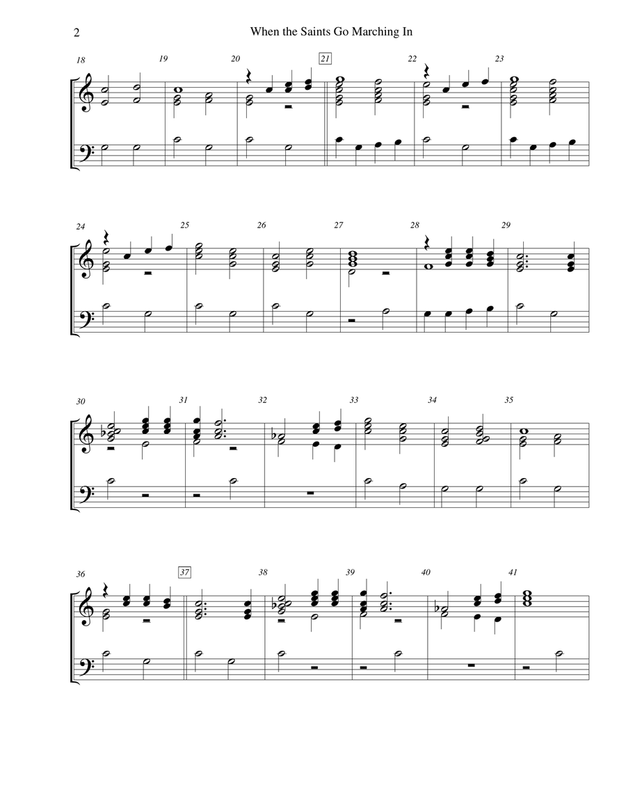 When the Saints Go Marching In - for 2-octave handbell choir 2-Octaves scores gallery preview page 2