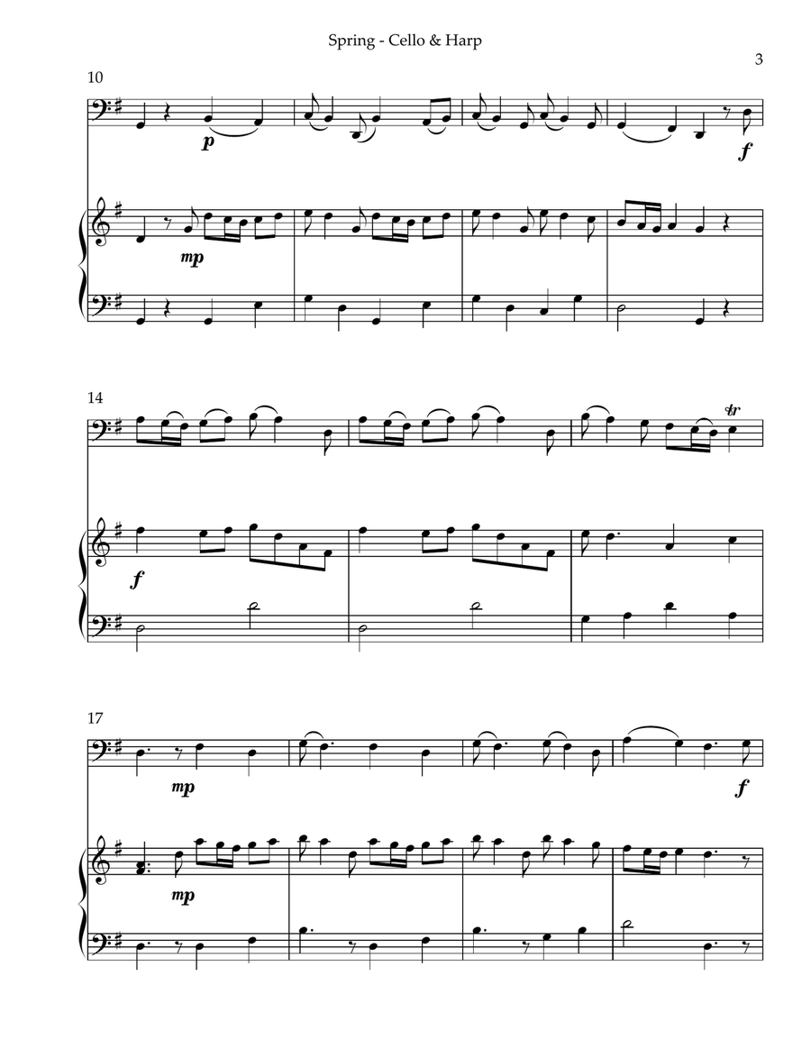 Spring (La Primavera), Duet for Cello & Harp