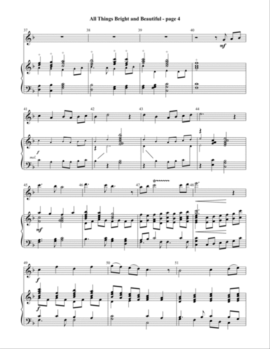All Things Bright and Beautiful (Director's Score) Handbell Choir scores gallery preview page 5