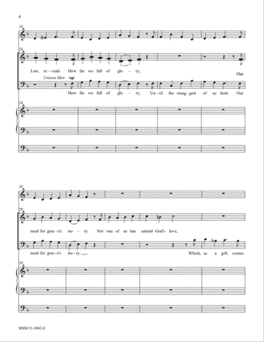 Praise God, Who by the Law 4-Part scores gallery preview page 4