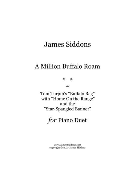 A Million Buffalo Roam for Piano Duet image number null