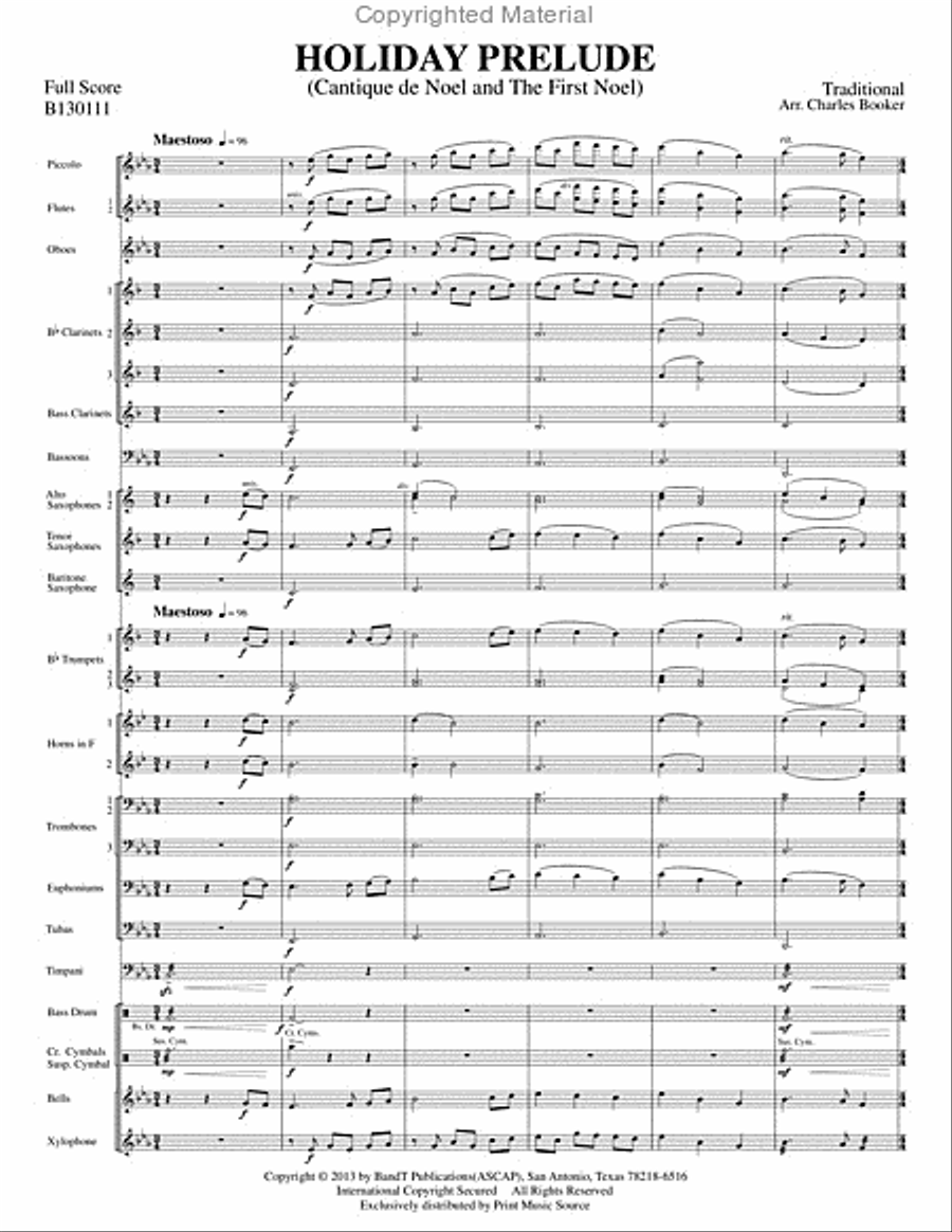 Holiday Prelude Concert Band scores gallery preview page 4