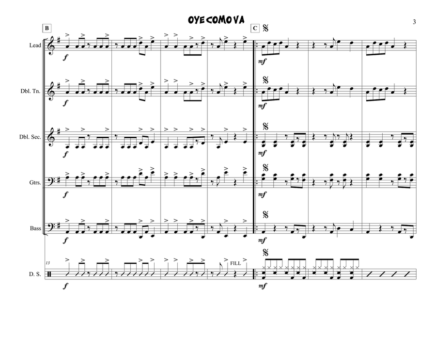 Oye Como Va Steel Drum Band scores gallery preview page 3