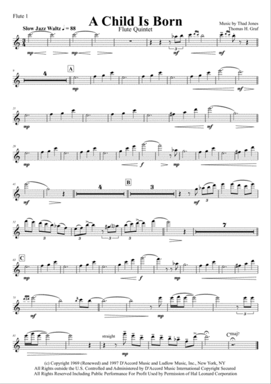 A Child Is Born Woodwind Ensemble scores gallery preview page 5