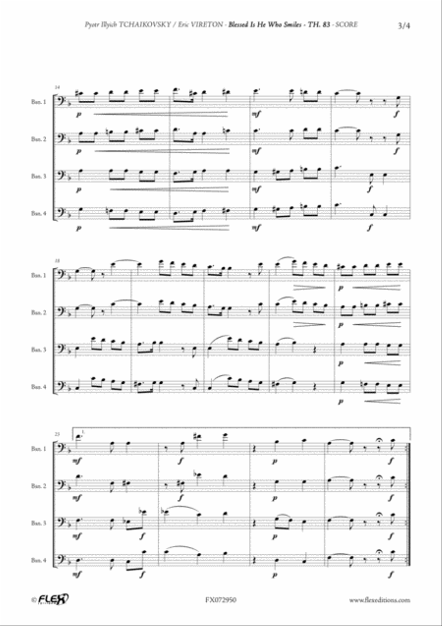 Blessed Is He Who Smiles - TH. 83 Bassoon Quartet scores gallery preview page 3
