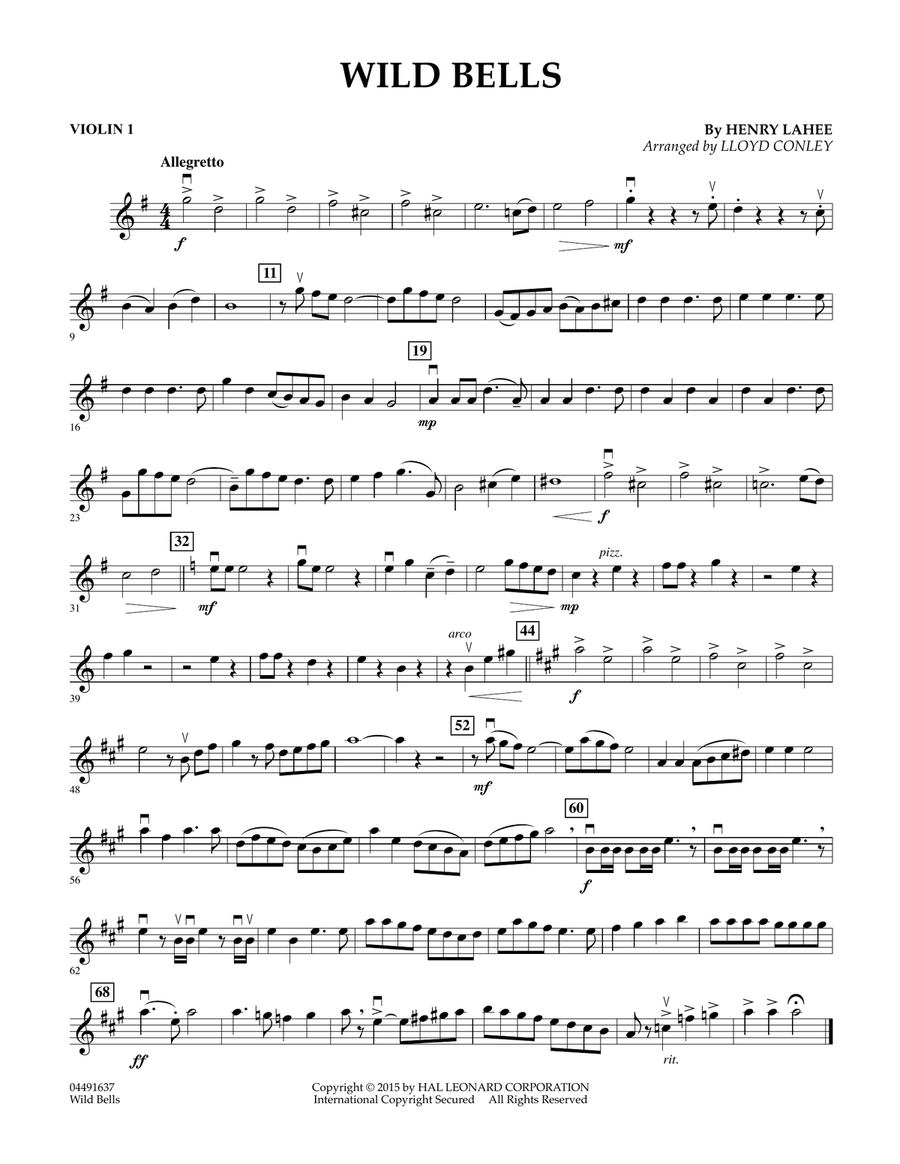Wild Bells - Violin 1 Orchestra scores gallery preview page 1
