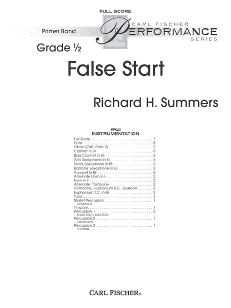 False Start Concert Band scores gallery preview page 1