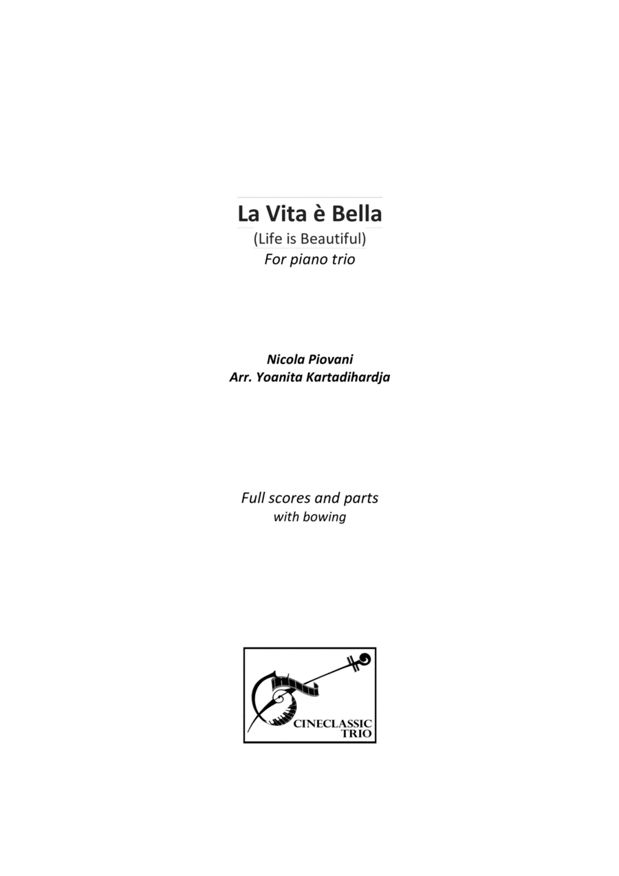 Life Is Beautiful (la Vita E Bella) Piano Trio scores gallery preview page 1