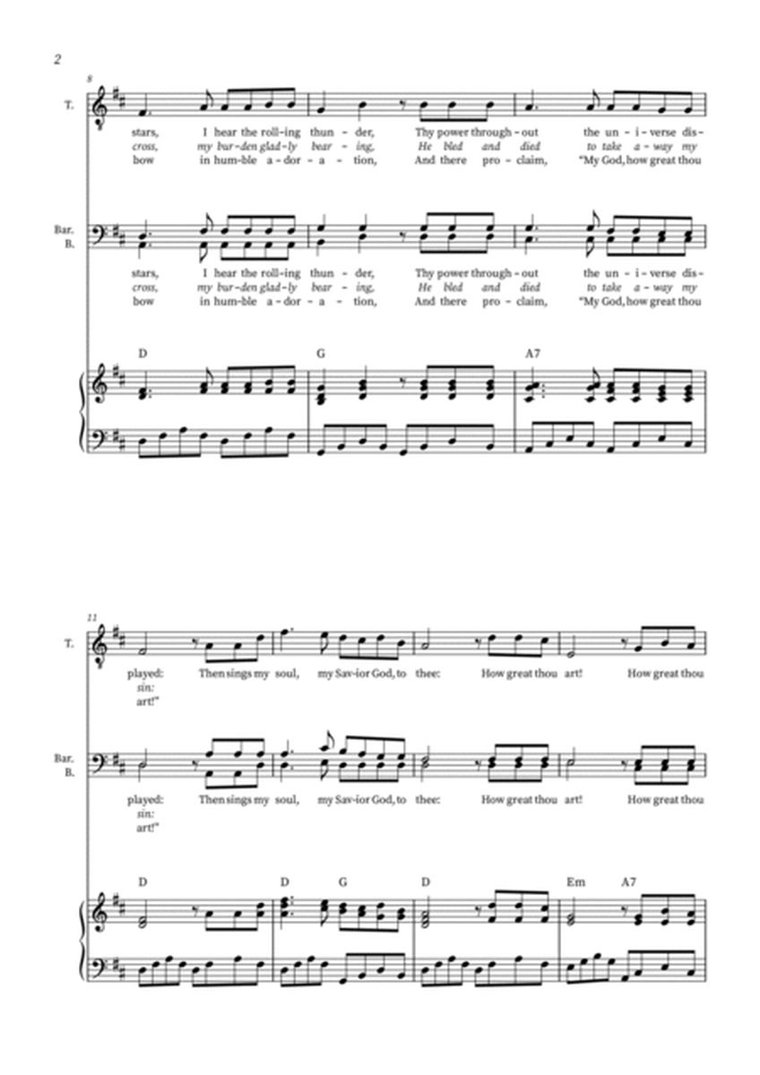 How Great Thou Art - TBarB with piano accompaniment image number null