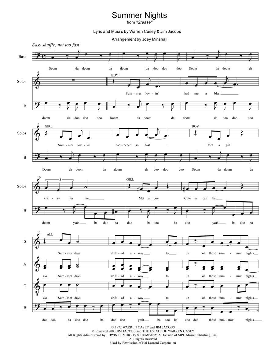 Summer Nights Divisi scores gallery preview page 1