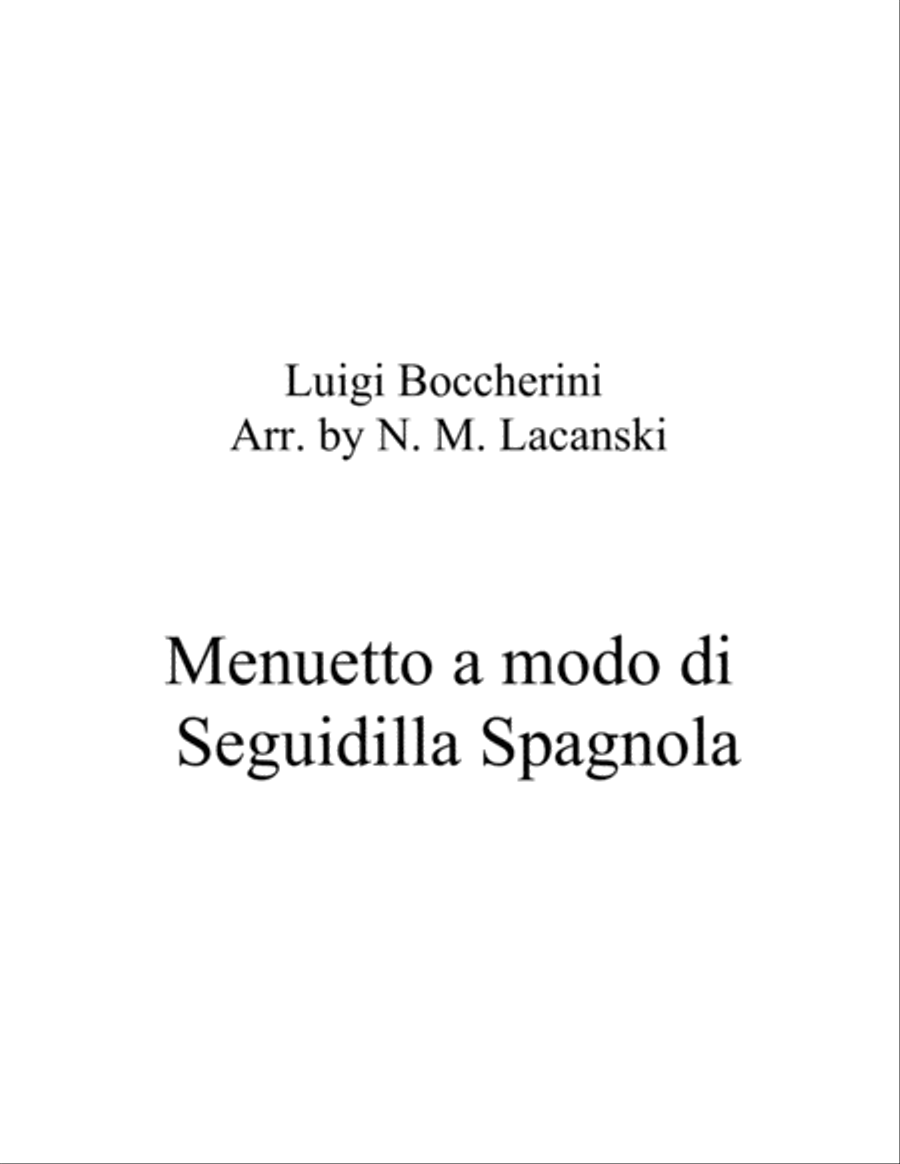 Menuetto a modo di Seguidilla Spagnola String Orchestra scores gallery preview page 1