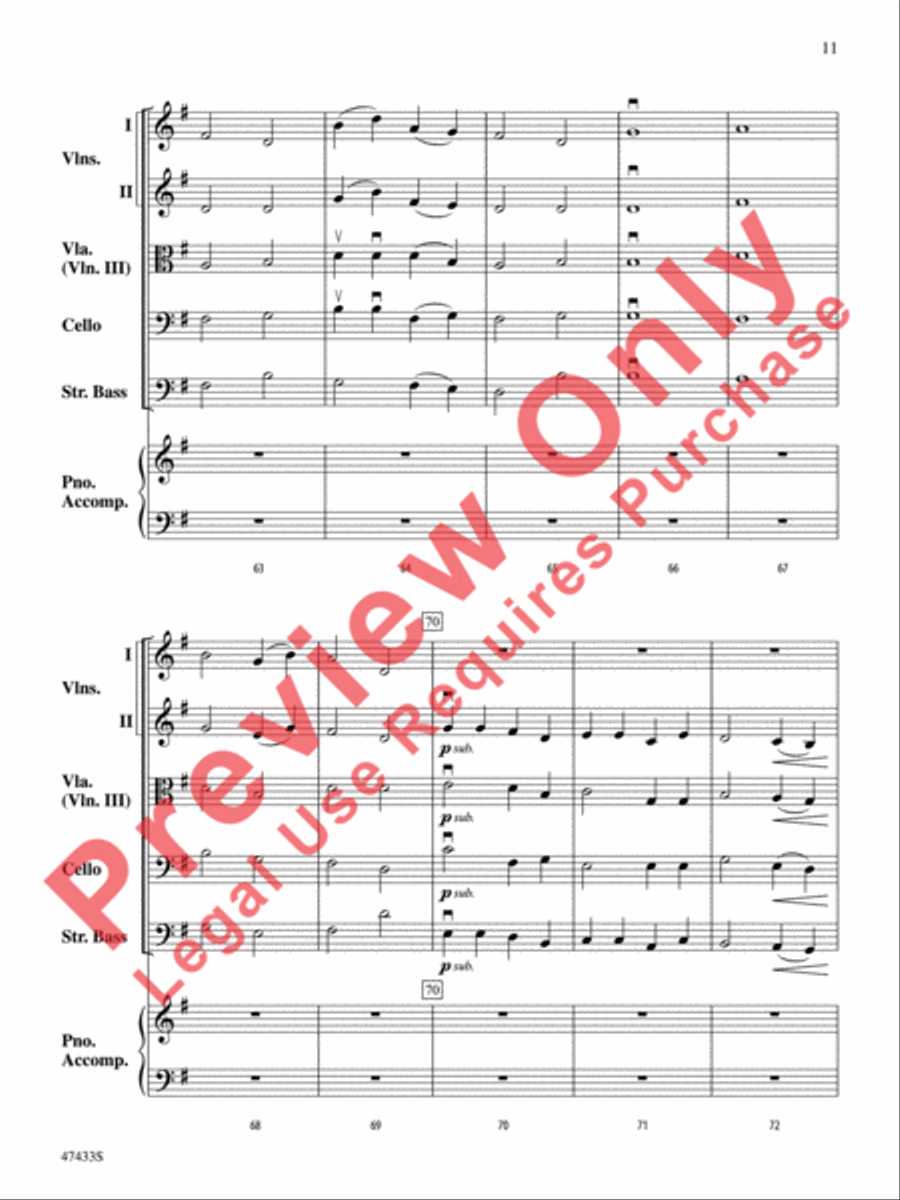 Themes from Pictures at an Exhibition String Orchestra scores gallery preview page 12