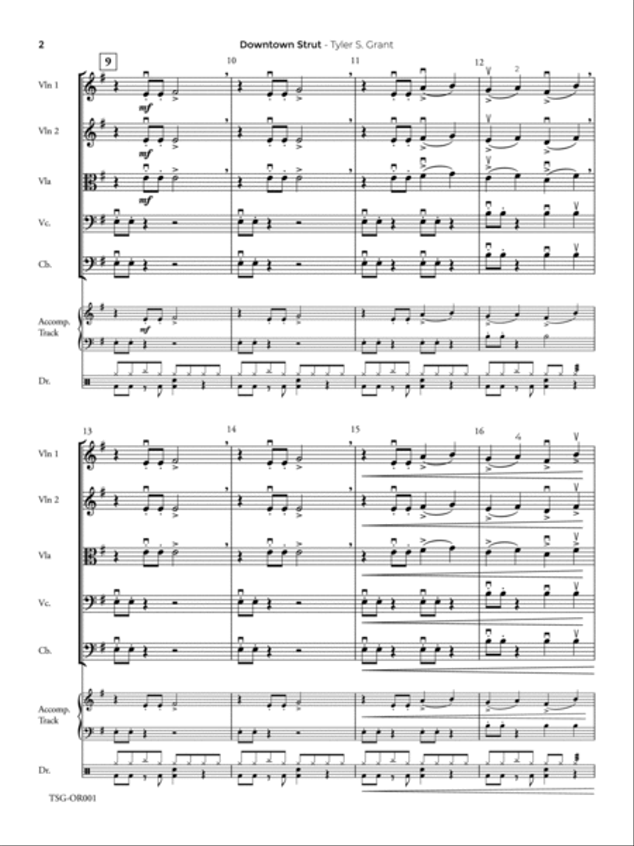 Downtown Strut: Score String Orchestra scores gallery preview page 4