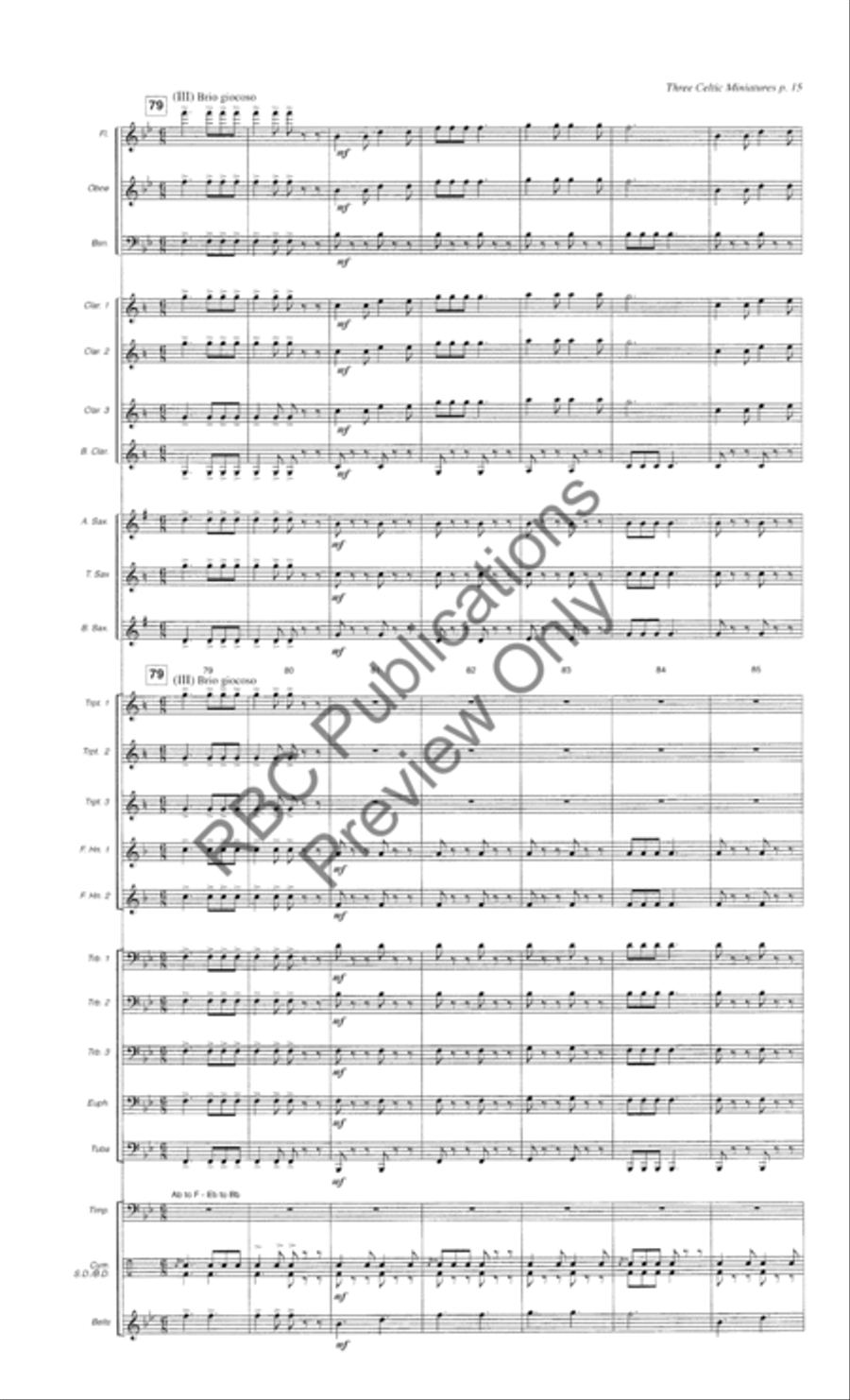 Three Celtic Miniatures (Score) Concert Band scores gallery preview page 18