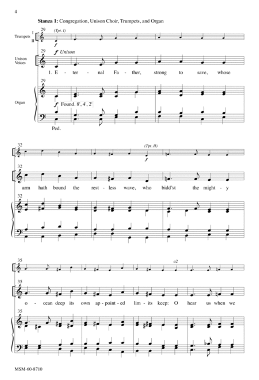 Eternal Father, Strong to Save (Choral Score) 4-Part scores gallery preview page 4