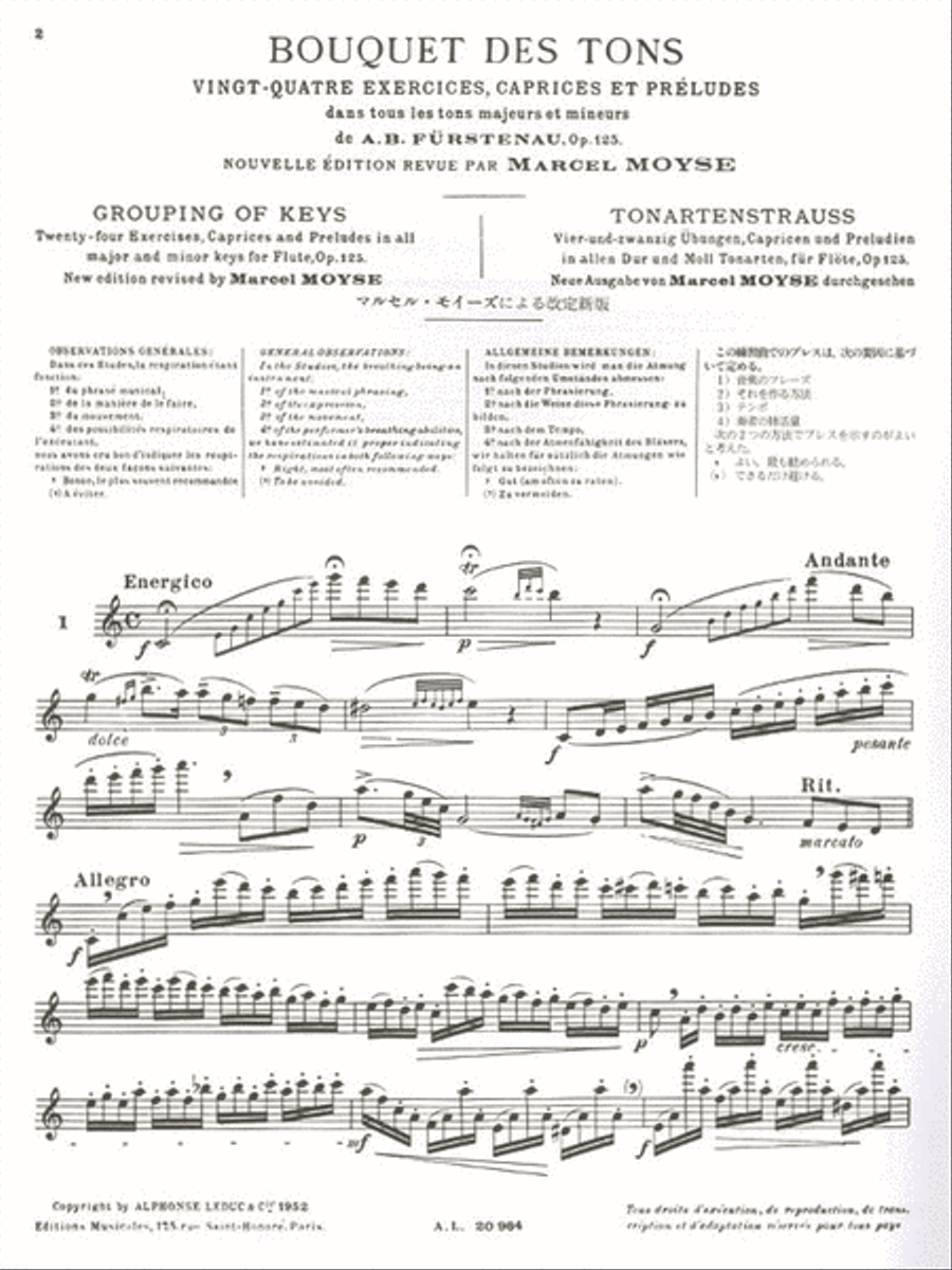 Marcel Moyse - Bouquet Des Tons Pour Flute, D?apres L?op. 125 D?anton Furstenau Flute Solo scores gallery preview page 2