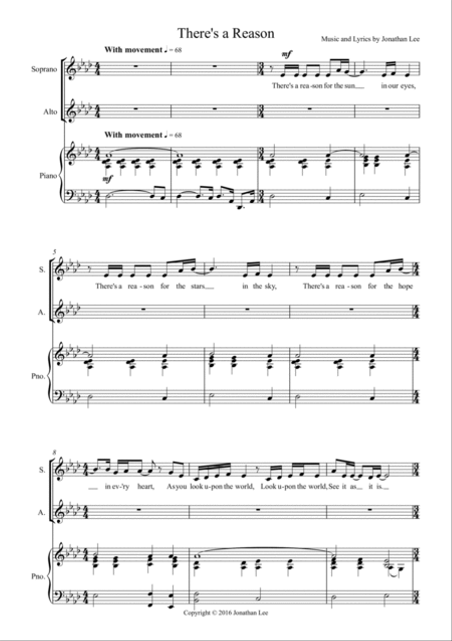 There's a Reason Piano, Vocal scores gallery preview page 2